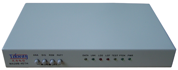 E1转4路10/100BaseT协议转换器 (逻辑隔离的E1网桥)