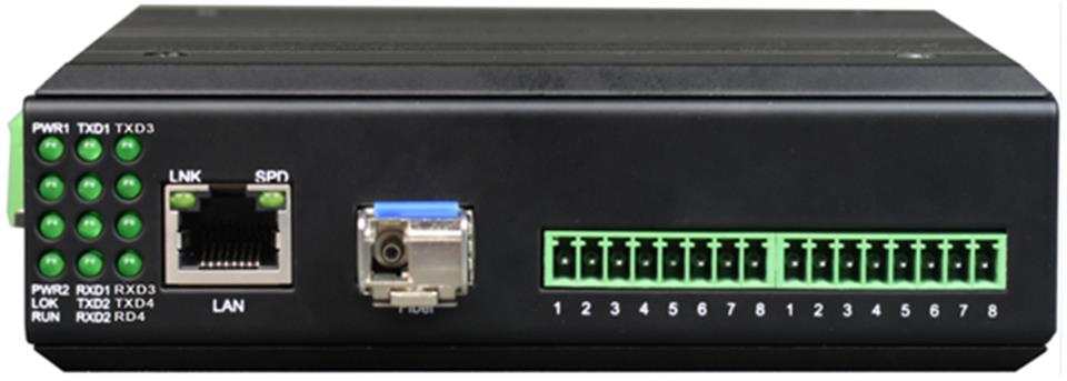 工业级4路串口服务器（带光口）-GY-ETH-RS04